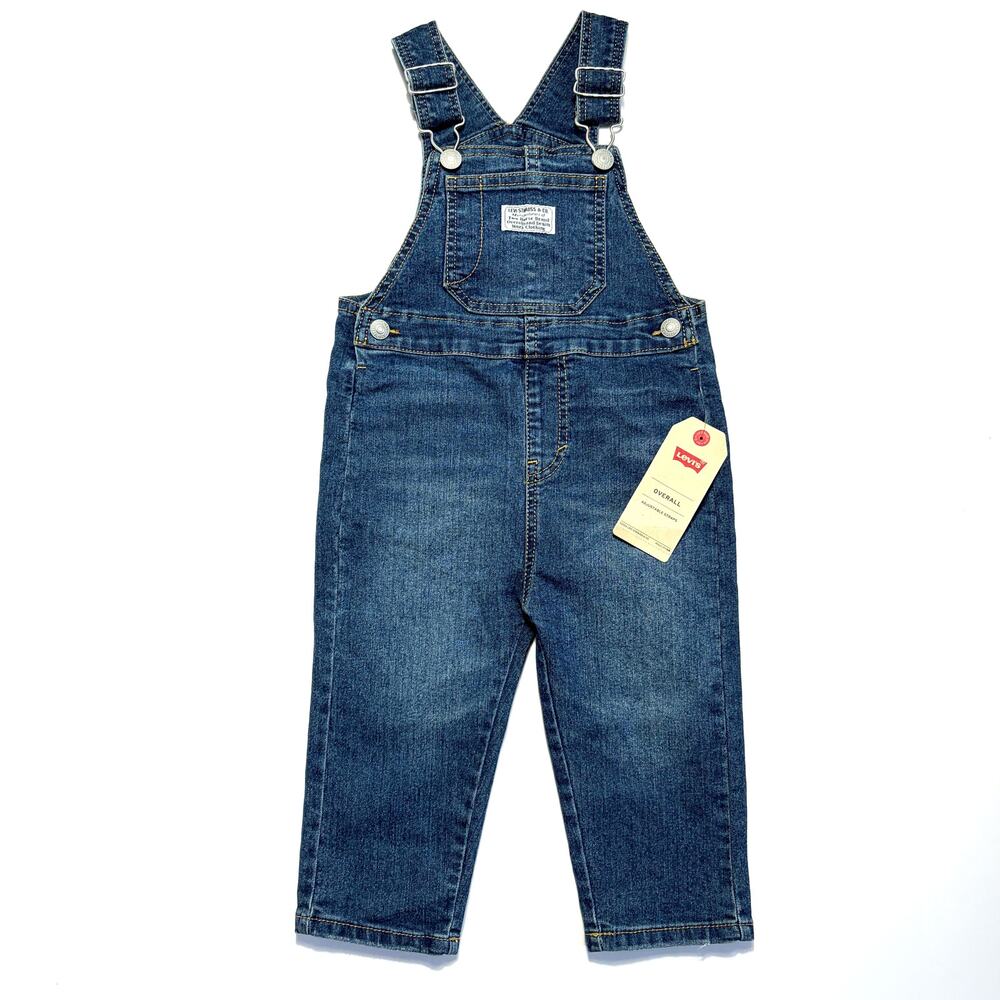 Levi's Kids NWT Denim Overalls 2T Blue Adjustable Strap Bib Jeans MSRP $36